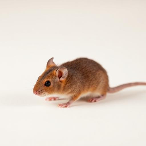 Small brown mouse near a wall baseboard indoors